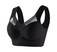 Bras for Women Non Wired Push Up Seamless Bra Soft V Neck Wireless Bralette Ladies Pads Coverage Seamless Support Comfort Stretch Action Everyday Bra Ultimate Comfort Bra Leisure Black White L-6XL