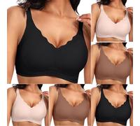 Bras for Women Non Wired Seamless Wireless Push Up Shapermint Bra Comfort Support Sleep Bralettes for Womens Ladies Comfort Soft T Shirt Bra Padded Zero Feel V Neck Floral Bralettes with Extender