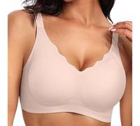 Bras for Women Non Wired Seamless Wireless Push Up Shapermint Bra Comfort Support Sleep Bralettes for Womens Ladies Comfort Soft T Shirt Bra Padded Zero Feel V Neck Floral Bralettes with Extender