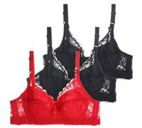 Bras for Women Plus Size UK Adjustable Straps Soft Cup Everyday Bra for Large Busts Non-Foam Floral Lace Push Up Underwired Support Minimiser Comfort Full Coverage