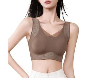 Bras for Women, Push Up Sticky Bra Amber Glow Print Seamless Lift Support For Droop Full Coverage Side Smoothing Sleep Comfort