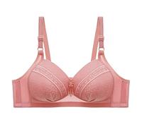 Bras for Women Seamless Push Up Leisure Bras Non-Wired V Neck Large Bralette Floral Lace Back Fastening Brassiere with Adjustable Straps Soft Order Placed Me
