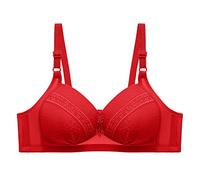 Bras for Women Seamless Push Up Leisure Bras Non-Wired V Neck Large Bralette Floral Lace Back Fastening Brassiere with Adjustable Straps Soft All Prime Deals