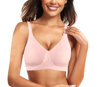 Bras For Women-Strapless Push Up Bra Women'S Front Side Buckle Lace Edge Without Steel Ring Movement Seamless Gathering Adjustment Yoga Sleep Large Bra (L)