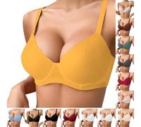 Bras for Women UK 2 Sizes Bigger Boost Bra, Bombshell Push Up Thick Padded Super, VS Maximise Add 2 Cups Assets Full Effect, 22-Yellow, 80D