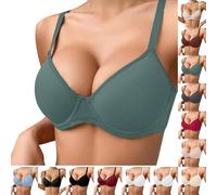 Bras for Women UK 2 Sizes Bigger Boost Bra, Bombshell Push Up Thick Padded Super, VS Maximise Add 2 Cups Assets Full Effect, 07-Dark Green, 80D
