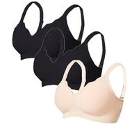Bras for Women UK Jelly Bra 2PC Wireless Soft Seamless V Neck Full Coverage Push Up Padded Everyday Bras Non Wired Sport Support Comfort Bra Bralettes for Yoga Running Jogging Gym Fitness Daily Life
