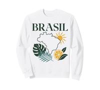 Brasil Brazil Tropical Travel South America Map Sun Sweatshirt