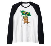 Brasil Flag Capybara Brazilian Pride Brasilian Roots Brazil Raglan Baseball Tee
