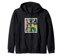 Brasil Jungle Animals Word Art - Brazil Souvenir Zip Hoodie