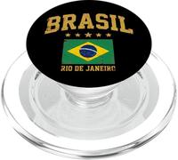 Brasil Rio De Janeiro Vintage Distressed Flag PopSockets PopGrip for MagSafe