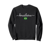 Brasileira Script Typography With Brazil Flag Sweatshirt