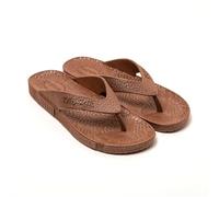 BRASILERAS Flip Flops Men-Gummix-Comfortable Beach/Pool/Urban Shoes - Brown - 8 UK