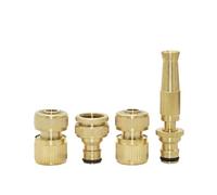 Brass 1/2 Inch Quick Waterstop Connector Car Wash Water Gun kit G1/2 G3/4 Garden Hose Copper Connector 1Set(B)