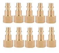 Brass 1/4 Inch NPT Brass Female Air Trousers Quick Connect Adapter, Air Coupler and Plug Kit, Air Compressor Fittings 10 Pieces (Female NPT)
