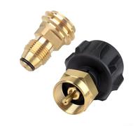 Brass 1 lb Tank Refill Adapter and POL to Converter, Leak-Proof Fill Kit for Disposable Propane Cylinders, Grills, Heaters and RV Outdoor Cooking, 2 Pack