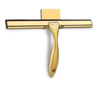 (Brass, 10-Inch) HIWARE All-Purpose Shower Squeegee for Shower Doors, Bathroom, Window and Car Glass - Stainless Steel, 10 Inches