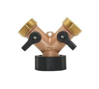 Brass 2-Way Garden Tap Female 3/4 Y Irrigation Valve Water Splitter Quick Connector Hose 1 Set(BSP)