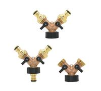 Brass 2-Way Garden Tap Female 3/4 Y Irrigation Valve Water Splitter Quick Connector Hose 1 Set(US)
