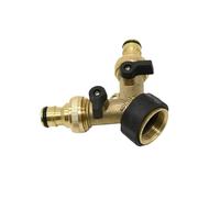 Brass 3/4" Female 2 Way Tap Water Splitter 16mm Nipple Garden Tap Y Quick Connector Irrigation Valve Hose Pipe Adapter 1pcs(A)