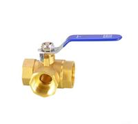Brass 3 Way Ball Valve DN20 T Type with 3 4 For BSP Female Thread, Forged Brass Material for Reliable Service in Variable Conditions