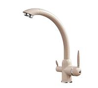 Brass 3-Way Kitchen Faucet - Hot & Cold Water, Swivel Design for Pure Water, Elegant Gold Finish, for Modern Kitchens - Easy Installation