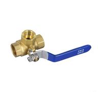 Brass 3 Way L/T Bore Ball Valve with Manual Lever Operation for Water Oil Gas Flow Direction Control ISO 228 Thread Standard Compliance (DN15 T type)