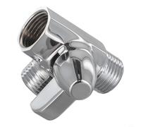 Brass 3-Way Shower Diverter Valve with T-Shape Adapter for Wall-Mounted Handheld & Thermostatic Mixer Showers, G1/2 Inch Chrome-