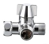Brass 3-Way Shower Hose Splitter Diverter Valve with 1/2" Threaded Fitting for Handheld Shower Head, Compatible with Standard/Canada Plum