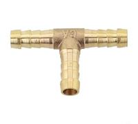 Brass 3 Way T Connector with Full Metal Construction for Use in Temperature Stable Non Reactive Fluid Applications (8mm)