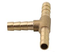 Brass 3 Way T Connector with Full Metal Construction for Use in Temperature Stable Non Reactive Fluid Applications (6mm)