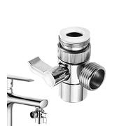 Brass 3 Way Tap Diverter Valve - Polished Chrome Hand Shower Diverter Valve Replacement Parts with 1 Washer for Toilets & Bathroom/Kitchen