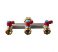 Brass 3-Way Water Distributor Valve for Garden Hose, 3/4" Thread, 170 x 85 x 50 mm, suitable for Standard Outdoor Faucets and Irrigation Systems