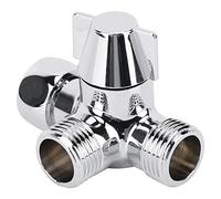 Brass 3 Way Water Diverter, G1/2 T-Shaped Water Separator Ceramic Spool Water Diverter Connector for Shower Toilet Bidet Faucet Splitter