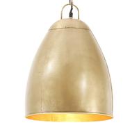 vidaXL Industrial Hanging Lamp 25 W Brass Round 32 cm E27, Gold