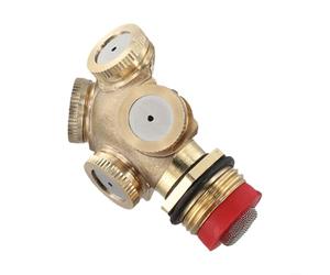 Brass 4 Hole Spray Nozzle 1/2 Inch NPT with Filter for Landscape Irrigation Cooling Water Mist Air Purification Use (1pcs)