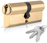 Brass 45/55 Euro Cylinder Door Barrel Lock with Anti-Bump and Anti-Drill/Pick Security, 3 Keys (100mm)