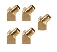 Brass 45° Street Elbow Fitting 1/4 in NPT Male to Female 1200 PSI Right Angle Pipe Connector for High Pressure Water Oil Systems 5 Pack(1)