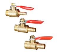 Brass 6/8/10/12mm Red Lever Handle Ball Valve Hose Barb 1/4" 3/8" 1/2" Standard Pipe Thread Male Thread Connector Pipe Fitting Coupler Adapter(8mm - 3I8 inch)