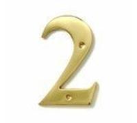 Brass 6 inch House Number 2