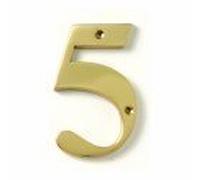 Brass 6 inch House Number 5