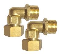 Brass 90 Degree Adjustable Elbow Fitting 0.5 Inch Fitting Heavy Duty Adapter for Hot/Cold Water Supply Connection Adjustable Brass Pipe