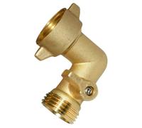 Brass 90 Degree Angle Ball Valve with Shutoff Switch for Garden Hose | 3/4 Ght Thread Connector, Golden Brass Finish, Precise Flow Control, for Irrigation and Industrial Use
