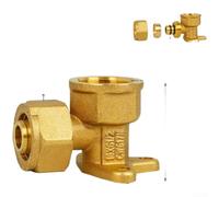 Brass 90 Degree Elbow Fitting G1/2 Female Thread for pex Al Pipe(1216 Natural Color)