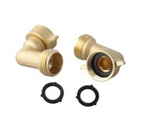 Brass 90 Degree Pipe Elbow Fittings 2 Pack for 3/4 Inch Water Line Connections with Solid Copper Build