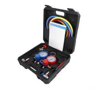 Brass AC Manifold Gauge Set 3 Way R410A R22 R404A | 3-valve design, solid brass body, color-coded gauges, fits R410A R22 R404A, for durable construction