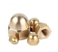 Brass Acorn Nut Cap Hex Nuts Decorative Dome Head Cover Semicircle(M6)
