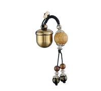 Brass Acorn Small Medicine Bottle,Travel Pill Case,Portable Capsules Organizer,Granule Storage Box,Tubes Shape Medicine Tablet Container(B3-S Pendant)