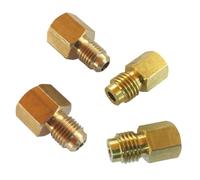 Brass Adapters - R134A Brass Adapter Fitting | 4 Pieces Vacuum Pump Adapter Fitting, R134A Bras Refrigerant Tank Adaptr To R12 Fittings Adapters 1/2" Female To 1/4" Male Flare Adaptor Valve Core