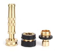 Brass Adjustable Hose Nozzle High Pressure Water Spray Nozzle with Multiple Patterns Heavy Duty Proof Garden Hose Nozzle for Lawn Car Washing Patio Cleaning 1.2 Inch Connector